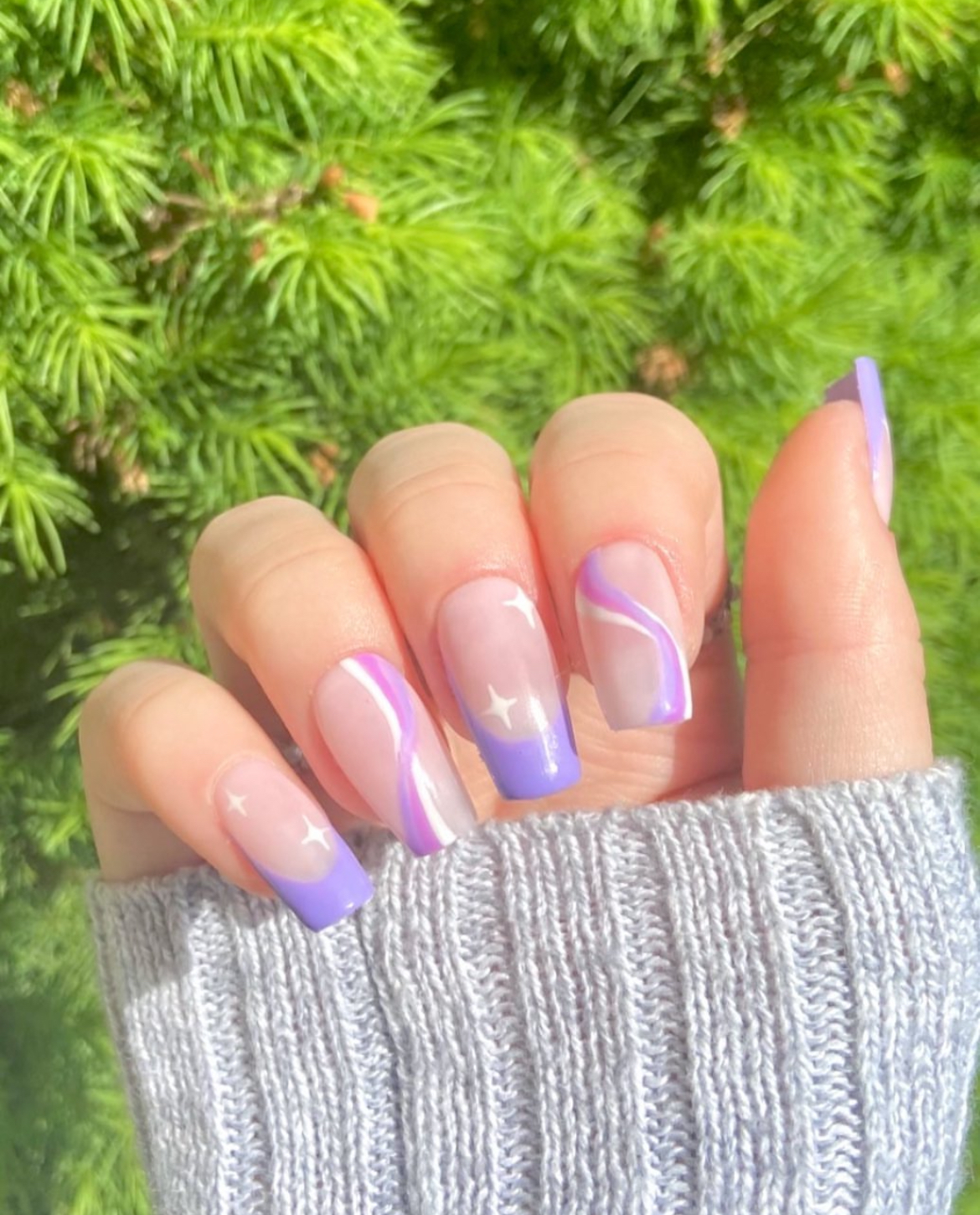 Purple French and Swirls